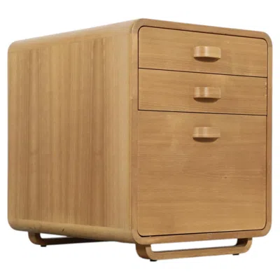 Pre-owned Magnus Olesen Thygesen & S�rensen Rolling Oak Desk Cabinet For  In Brown