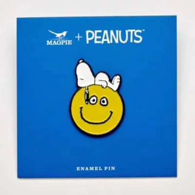 Magpie Peanuts 'good Vibes' Pin In Blue