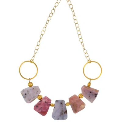 Magpie Rose Peruvian Pink Opal Statement Necklace