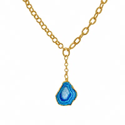 Magpie Rose Women's Blue Aqua Rock Drops Necklace