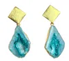 Magpie Rose Women's Blue Aqua Triangle Rocks Earrings In Blue