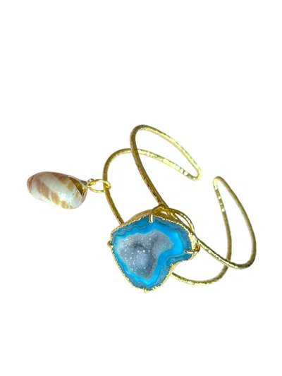 Magpie Rose Women's Blue / Gold Lagoon Blue Bangle In Multi