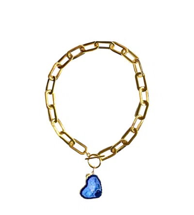 Magpie Rose Women's Blue Oval Chain T-bar