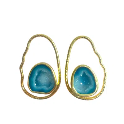 Magpie Rose Women's Blue Rock Drops Earrings