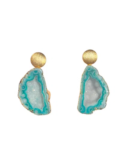 Magpie Rose Women's Circle Green Earrings