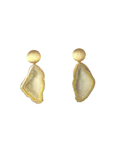 Magpie Rose Women's Circle Yellow Earrings