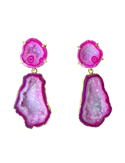 Magpie Rose Women's Double Pink Cocktail Earrings