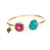 Magpie Rose Women's Green & Pink Rocks In The Sky Bangle