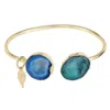Magpie Rose Women's Green / Blue Aqua & Sea Green Adjustable Bangle