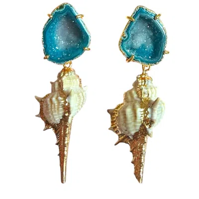 Magpie Rose Women's Green / Neutrals Lagoon Green Earrings