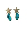 Magpie Rose Women's Green North Star Earrings In Green