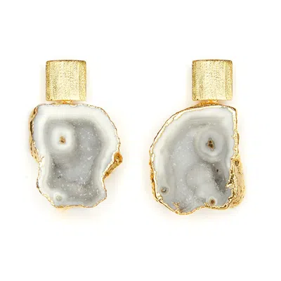 Magpie Rose Women's Grey Rocks In The Sky Earrings In Gray