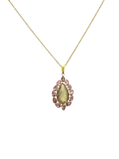 Magpie Rose Women's Grey Theia Labradorite Pendant In Gray