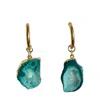 Magpie Rose Women's Hoop Rocks In The Sky Green Earrings