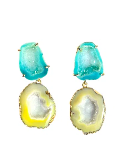 Magpie Rose Women's Lime & Lemon Cocktail Earrings In Multi