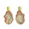 Magpie Rose Women's Orange Sunset Rocks In The Sky Earrings In Orange