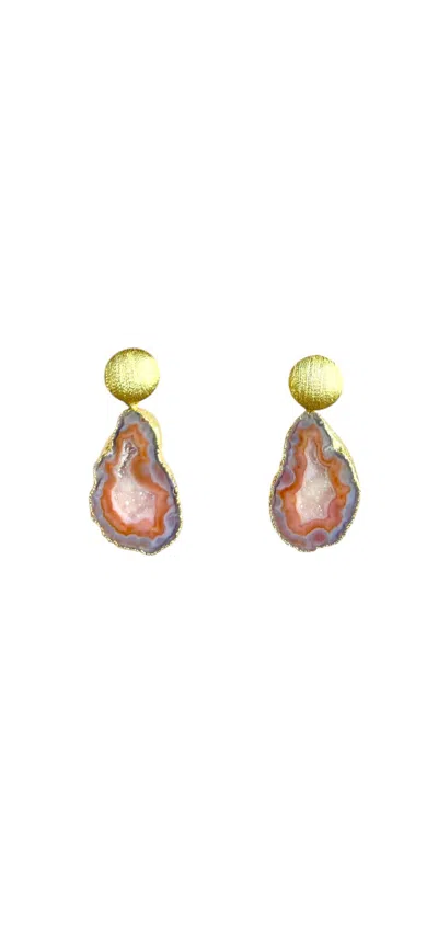 Magpie Rose Women's Orange Swirl Circle Earrings