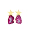Magpie Rose Women's Pink North Star Earrings In Pink