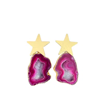 Magpie Rose Women's Pink North Star Earrings