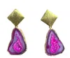 Magpie Rose Women's Pink / Purple Pink Triangle Rocks Earrings