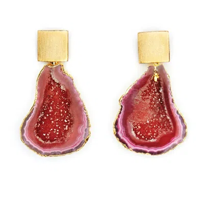 Magpie Rose Women's Rocks In The Sky Pink Earrings