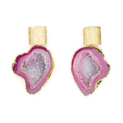 Magpie Rose Women's Rocks In The Sky Pretty Pink Earrings
