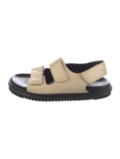 Pre-owned Maguire Leather Colorblock Pattern Slingback Sandals In Neutral