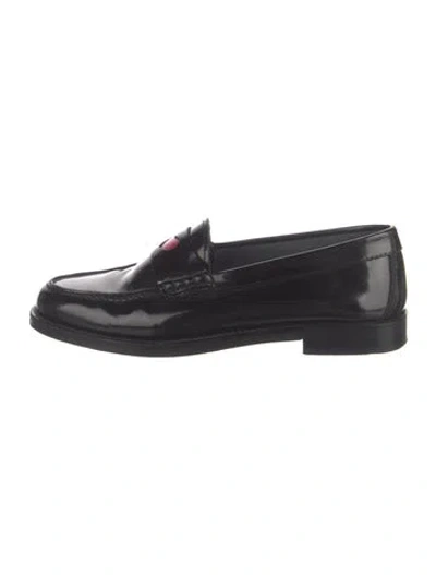 Pre-owned Maguire Leather Graphic Print Loafers In Black