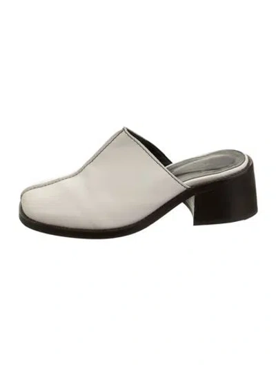 Pre-owned Maguire Leather Mules In White
