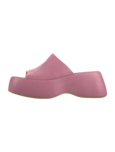Pre-owned Maguire Leather Slides In Pink