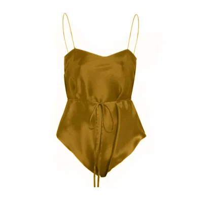 Maguy De Chadirac Women's Brown Classic Silk Teddy In Praline