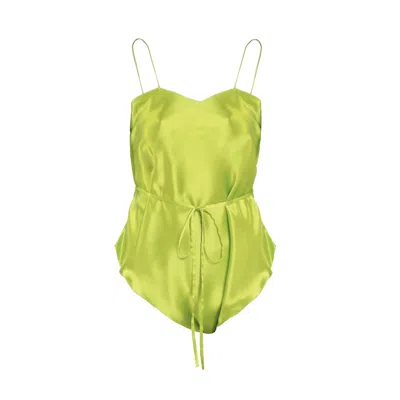Maguy De Chadirac Women's Yellow / Orange Classic Silk Teddy In Apple In Yellow/orange