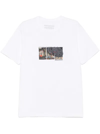 Maharishi 1395 Cyber Skeleton T-shirt In White