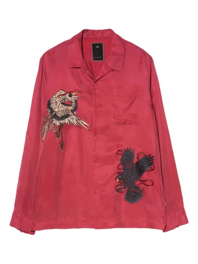 Maharishi 1494 Crow & Heron Shirt In Pink