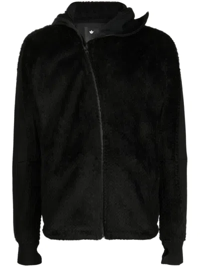 Maharishi 4576 Fleece Hooded Jacket In Schwarz