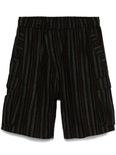 Maharishi 5117 Wagara Low Cargo Shorts In Black