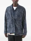 Maharishi 6242 Sashiko Open-front Strap Shirt In Blue