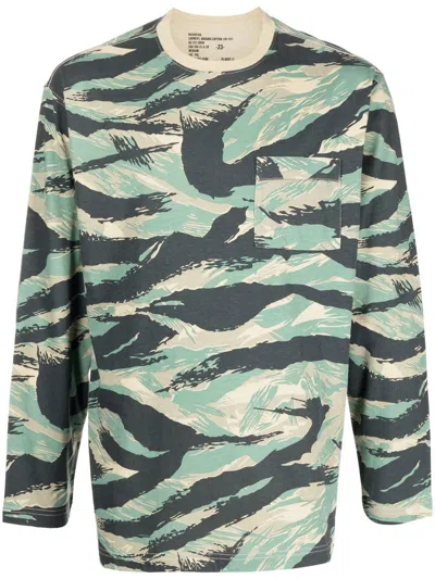 Maharishi Adstract-print Long-sleeve T-shirt In Green