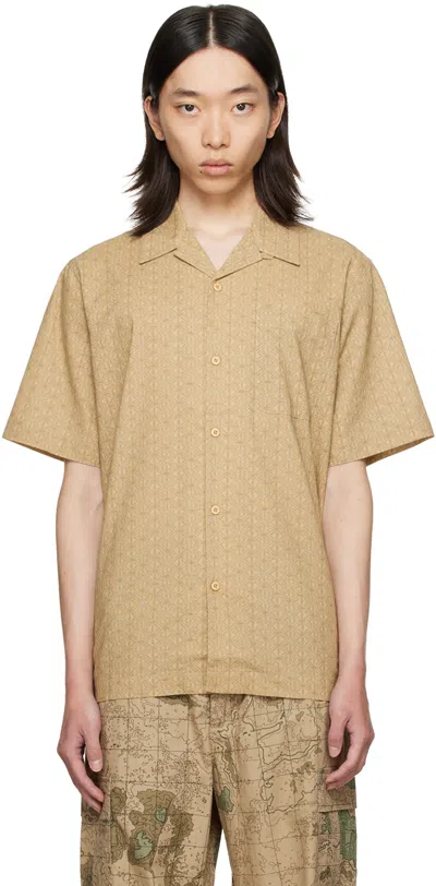 Maharishi Beige Camp Collar Shirt In Ecru