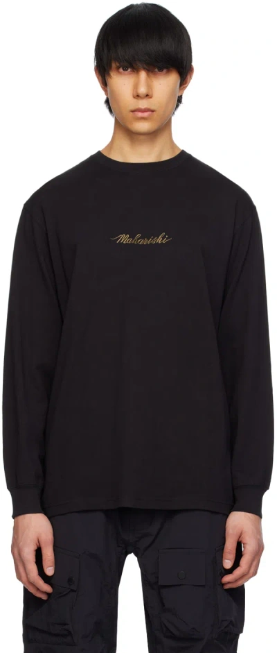 Maharishi Black Embroidered Long Sleeve T-shirt
