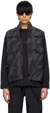 Maharishi Black Flak Vest In Subdued Night