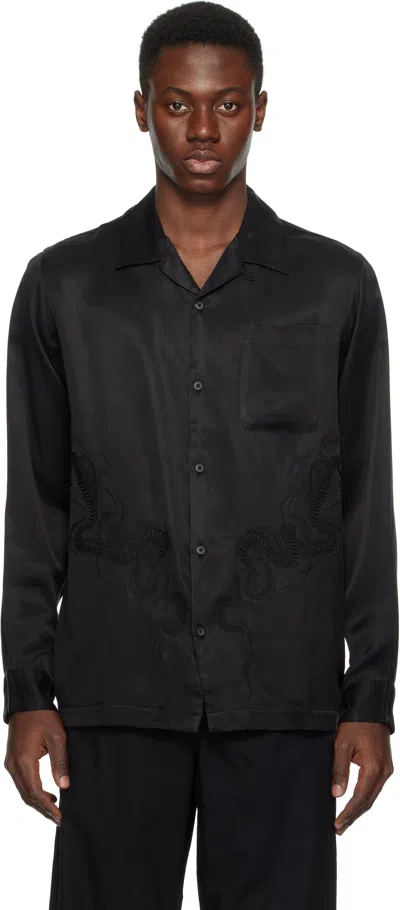 Maharishi Black Year Of The Snake Cupro Shirt
