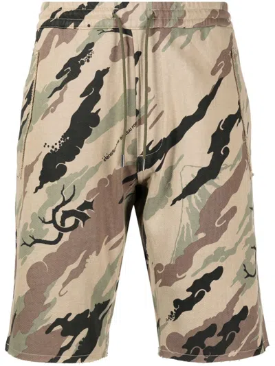 MAHARISHI BONSAI FOREST-PRINT COTTON SHORTS