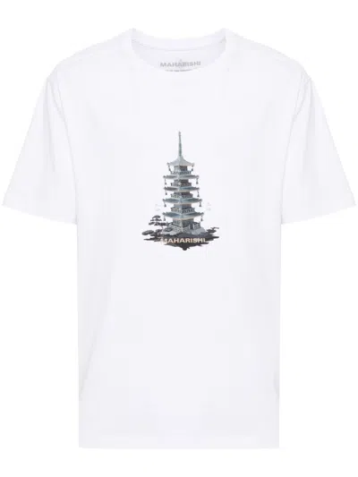 Maharishi Bonsai Temple T-shirt In White