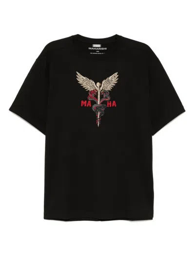 Maharishi Caduceus Monk T-shirt In Black