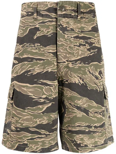 Maharishi Camouflage-print Cargo Shorts In Green