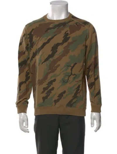 Pre-owned Maharishi Camouflage Print Crew Neck Sweatshirt In Green