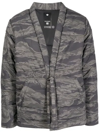 Maharishi Camouflage-print Padded Jacket In Grey