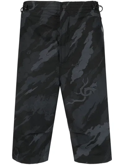Maharishi Camouflage-print Shorts In Black