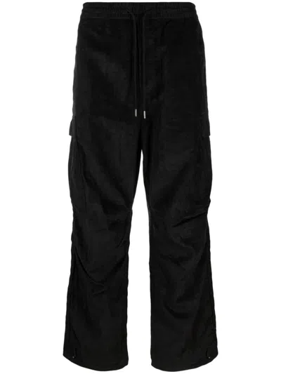 Maharishi Rabbit-embroidered Lose-fit Trousers In Black